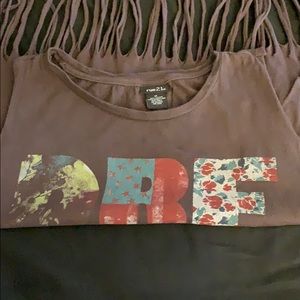 Rue 21 Dark Brown Crop Top w/ Fringe